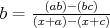 $b=\frac{(ab)-(bc)}{(x+a)-(x+c)}$