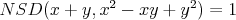 $$NSD(x+y, x^2-xy+y^2) = 1$$